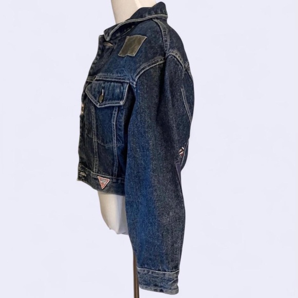 Vintage 80s Patchwork Denim Guess Jeans Jacket Size Small - Picture 4 of 16